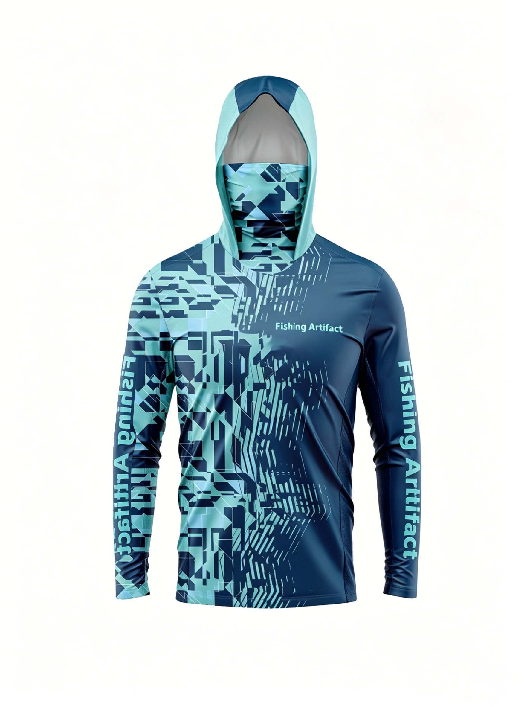 Summer Clothing Trend - Herren-Sommer-Anglerhoodie, langärmelig mit Maske, atmungsaktiv und