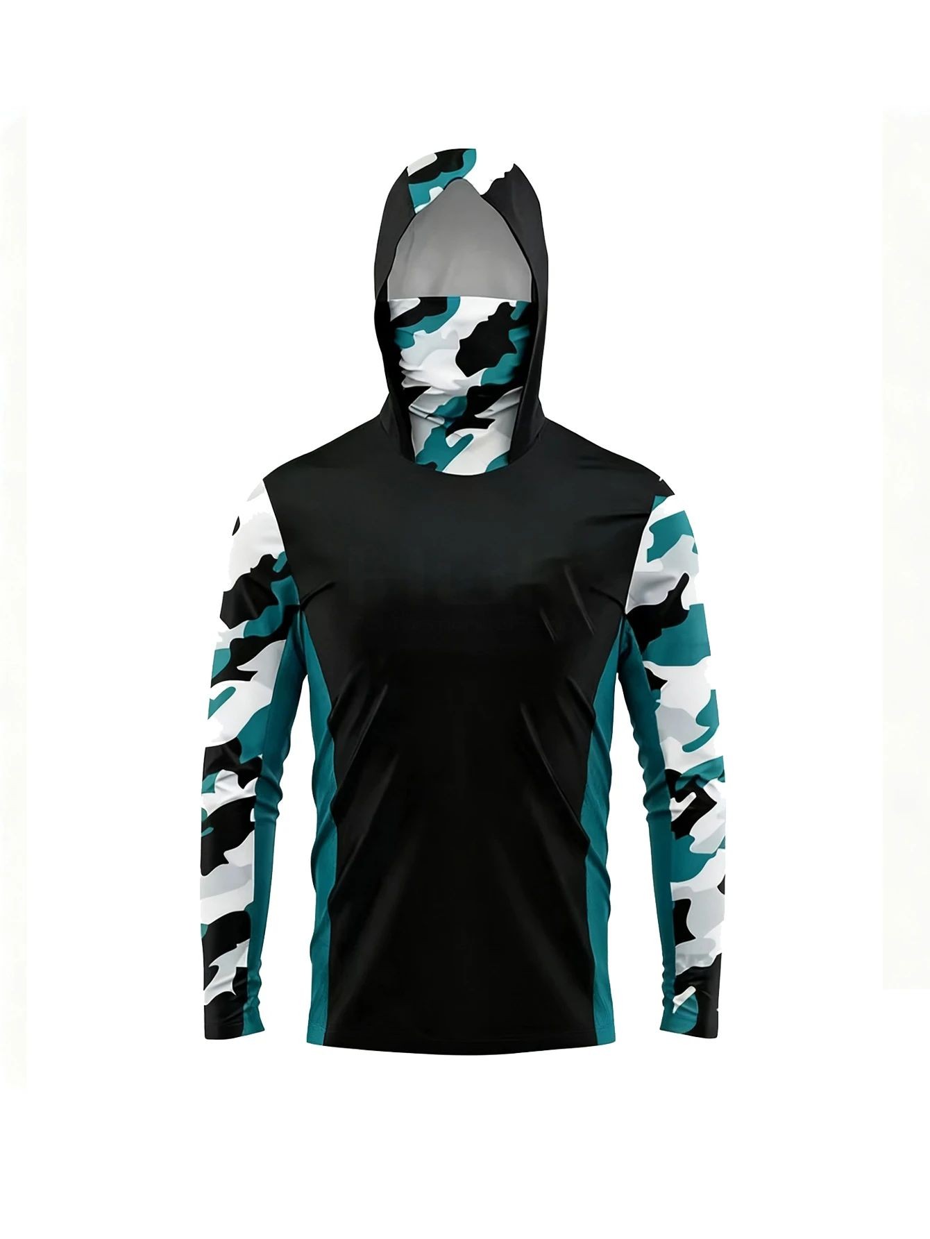 Summer Clothing Trend - Outdoor-Herren-Angelhemd mit Kapuze, Schutz, Camouflage, integrierter