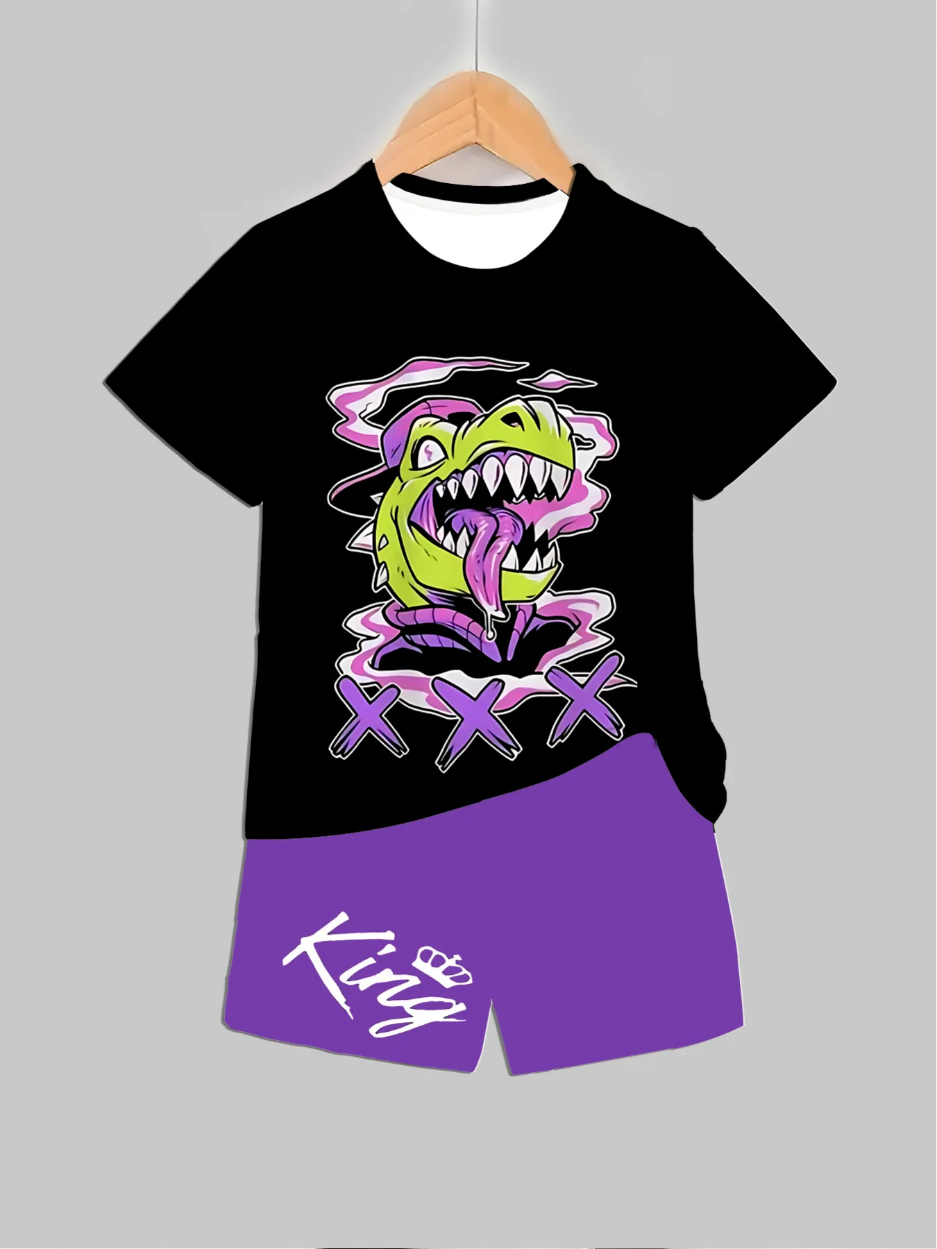 Summer Clothing For Babies - Neue Dinosaurier-bedruckte Outfits, Tops + Shorts,
