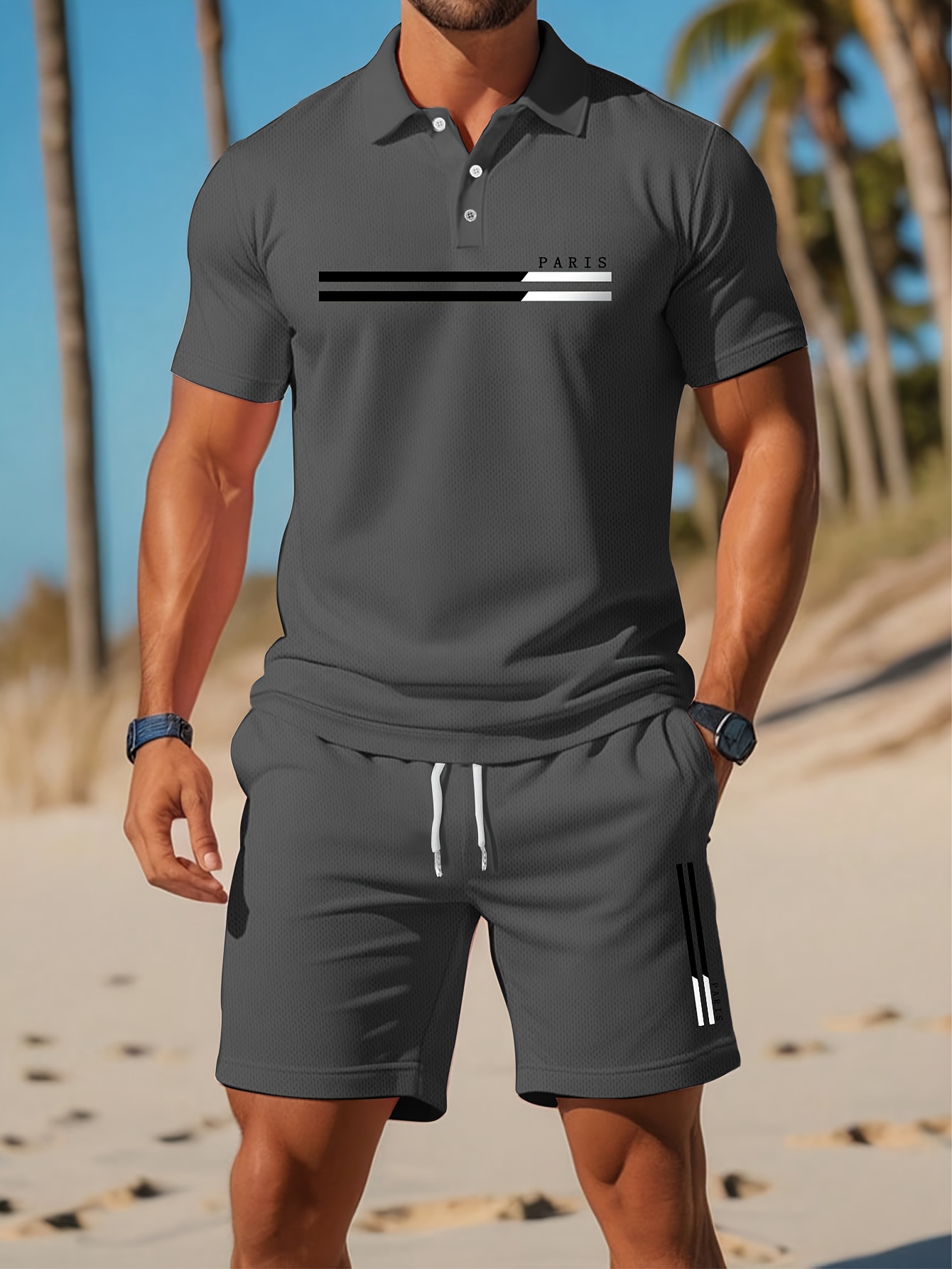Summer Clothing Patterns - 2026 Sommer Herren-Polo-Set - 3D-Druckmuster -
