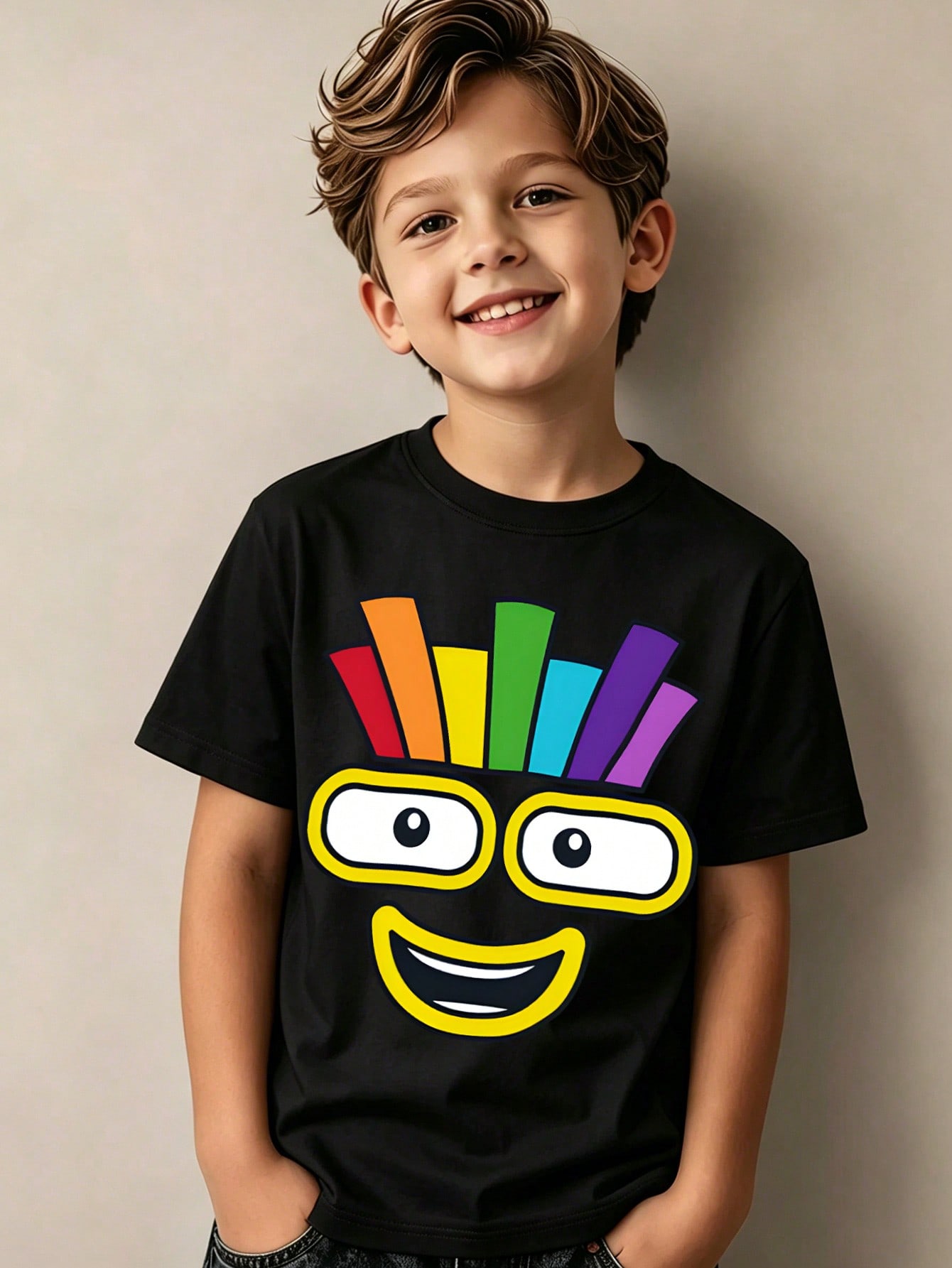 Summer Clothing Images - Sommerliches Kurzarmhemd mit Rundhalsausschnitt für Jungen
