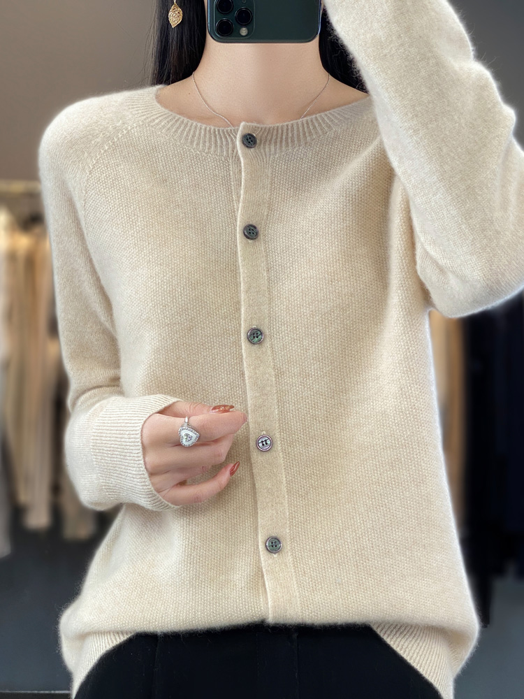 Summer Clothing Yarn - Mode Frauen 100% Merino Wolle Strickjacken