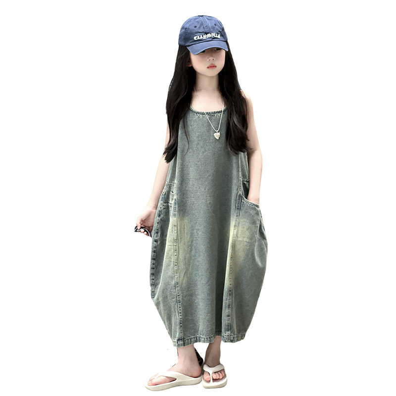 Summer Clothing Vintage - Vintage Blau Kinder Mädchen Hohe Qualität