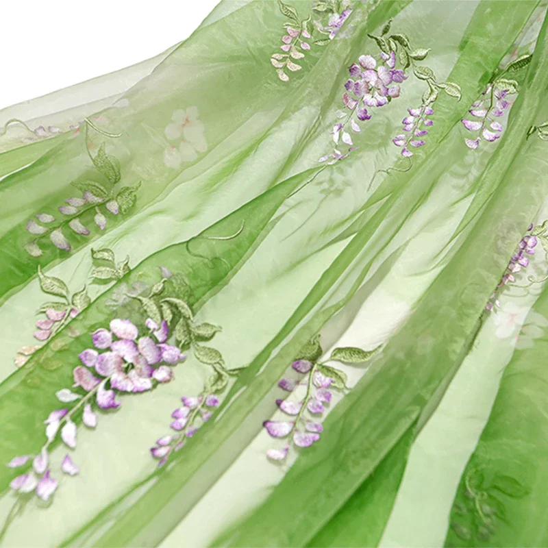 Summer Clothing For Babies - Glyzinien Stickerei Stoff DIY Hanfu alten