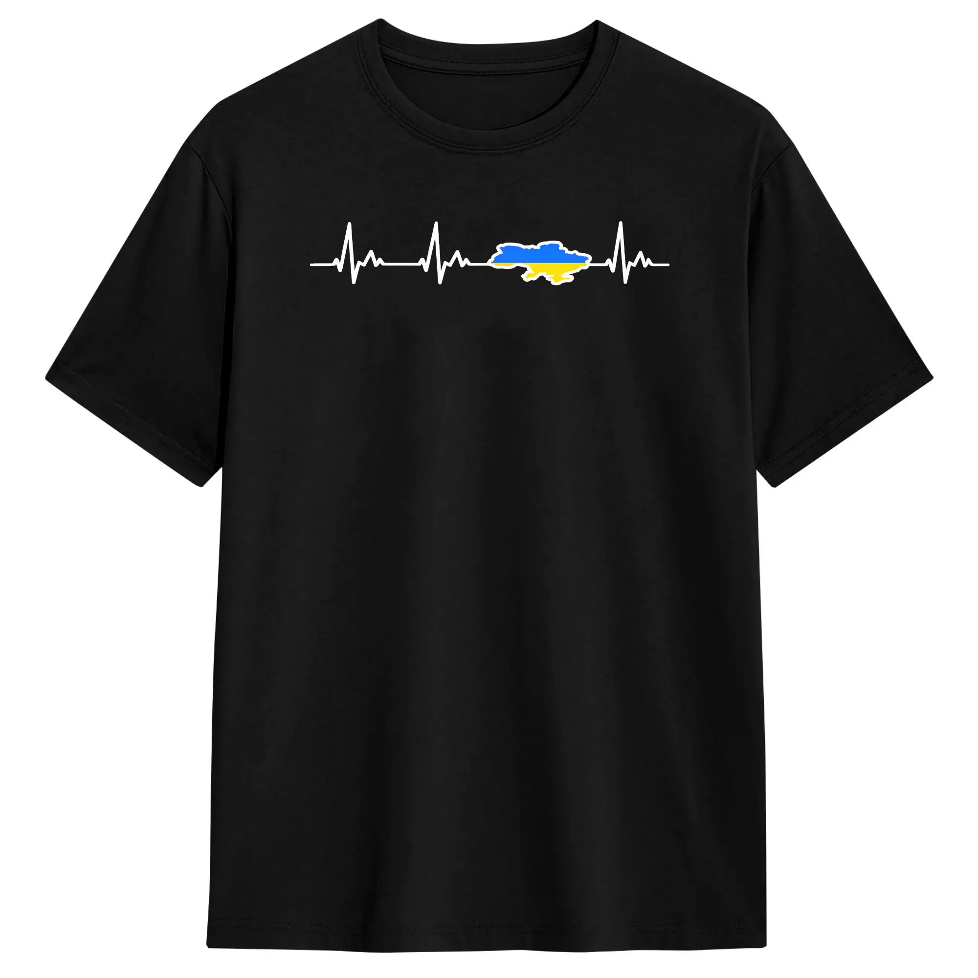 Summer Clothing Banner - Einfaches Ukraine-Text-Trident-Banner-T-Shirt aus 100 % Baumwolle