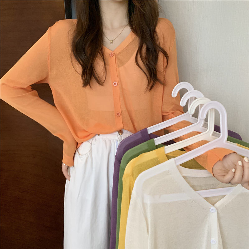 Summer Clothing Yarn - Bonbonfarbene dünne Strickjacke für Damen, 2022,