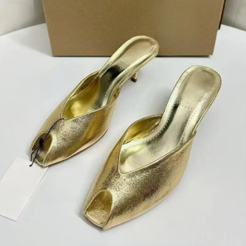 Summer Holiday Clothing Women - Damen-Pumps Designer Gold Damen-Mules Sandalen Luxus