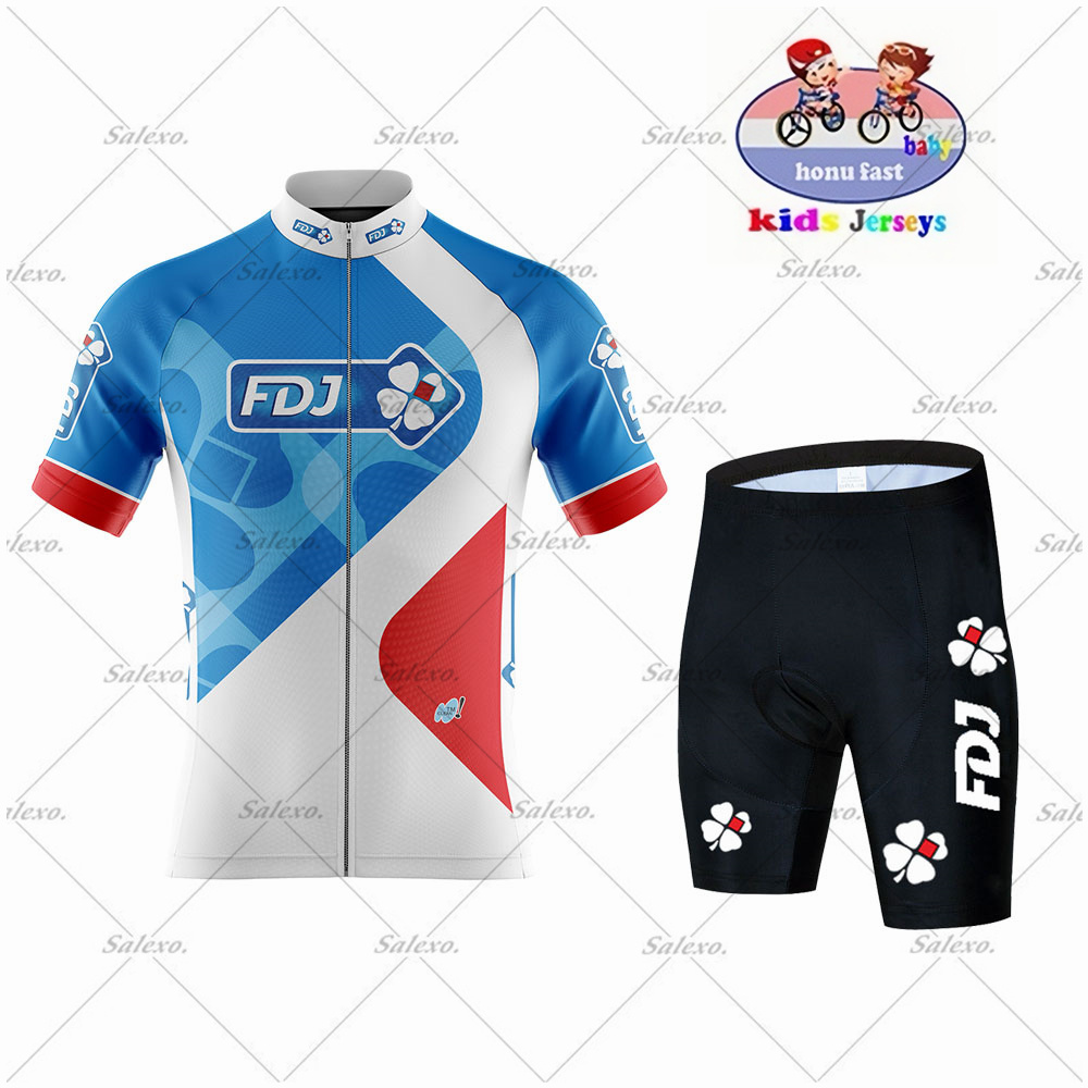 Kinder FDJ Radfahren Jersey Se – Summer Clothing Kids Sale Bewertung und Preis