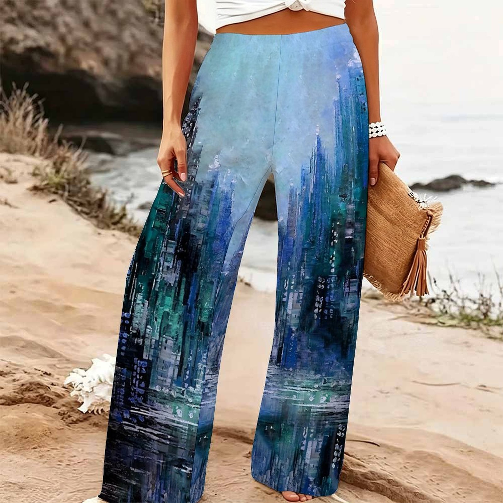 Damen Sommer Strand Weite Hose – Palazzo Pant Wide Bewertung und Preis