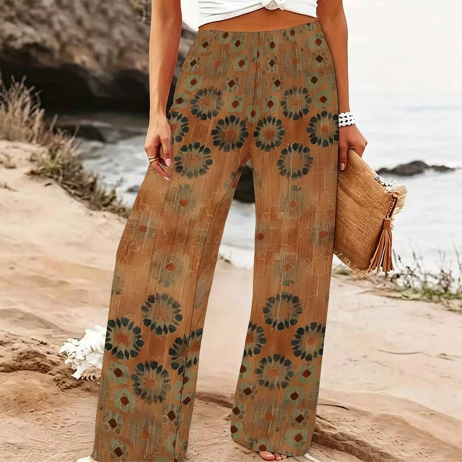 Damen Sommer Strand Weite Hose – Palazzo Pant Wide Bewertung und Preis