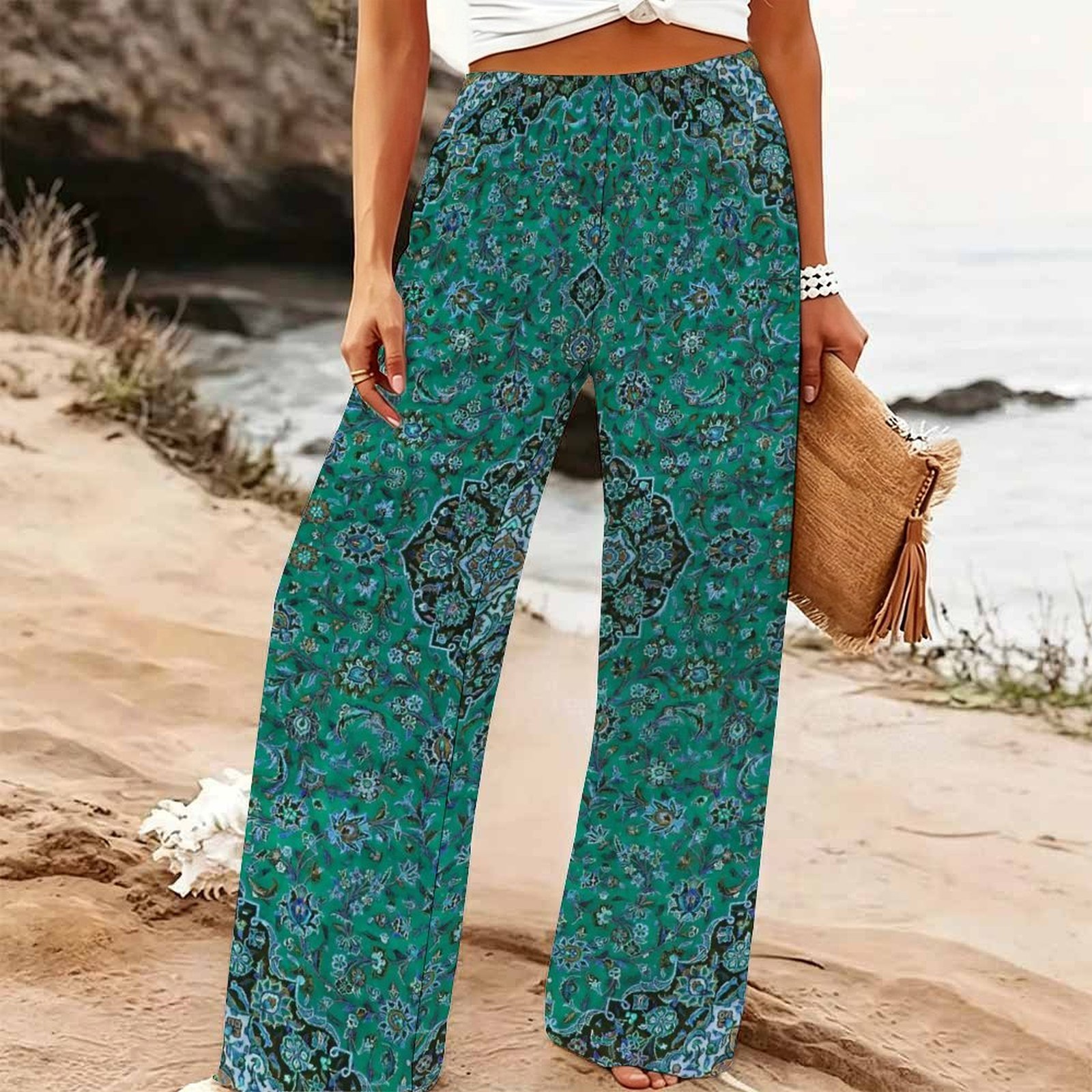 Damen Sommer Strand Weite Hose – Palazzo Pant Wide Bewertung und Preis
