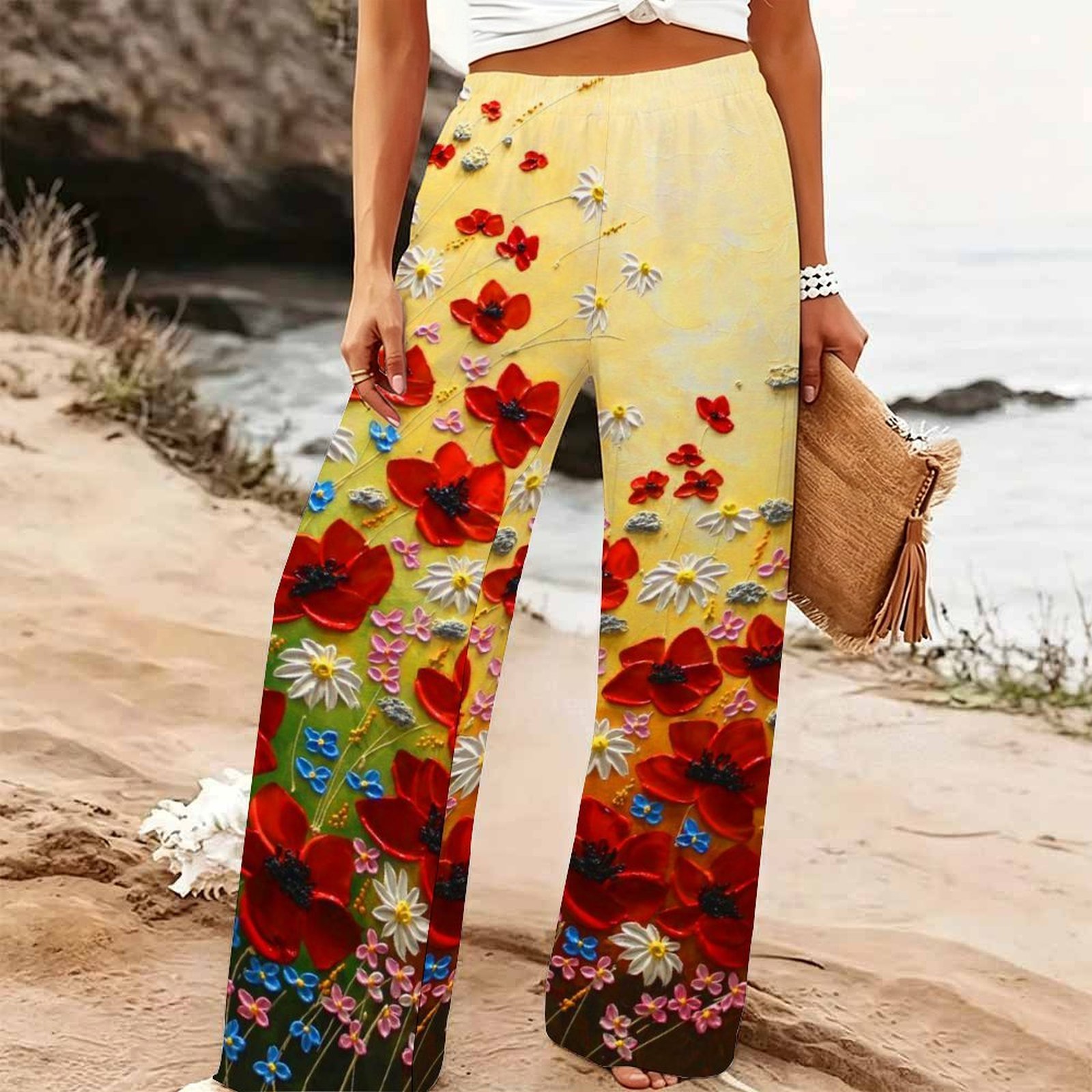 Damen Sommer Strand Weite Hose – Palazzo Pant Wide Bewertung und Preis