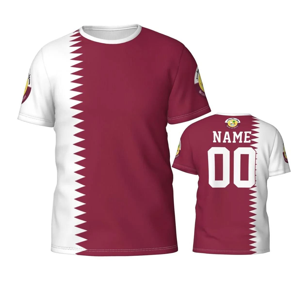 Katar Flagge Emblem Grafik T-S – Summer Clothing Wholesale Bewertung und Preis