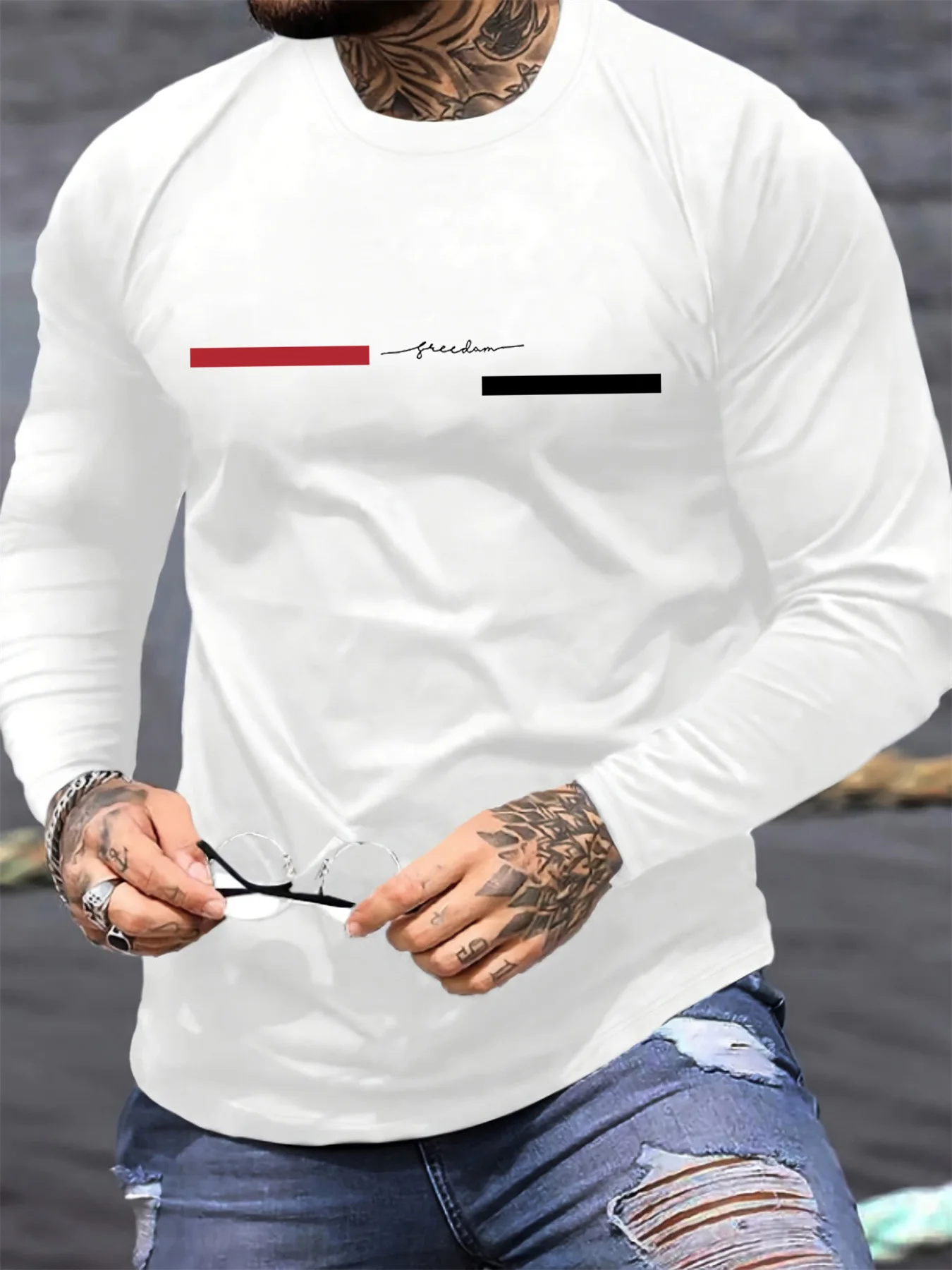 Rot-schwarzes Line Herren-T-Sh – Summer Clothing Trend Bewertung und Preis