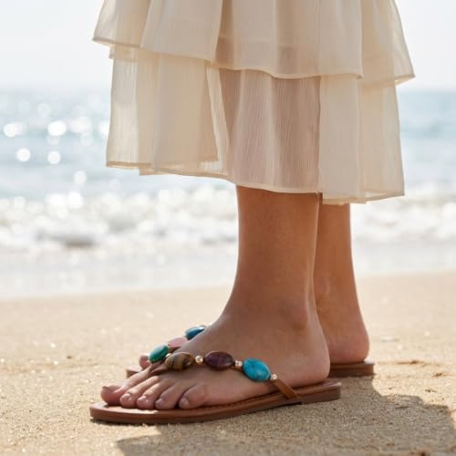 Damen-Sandalen mit Juwelen, Ze – Flip Flop Jeweled Bewertung und Preis