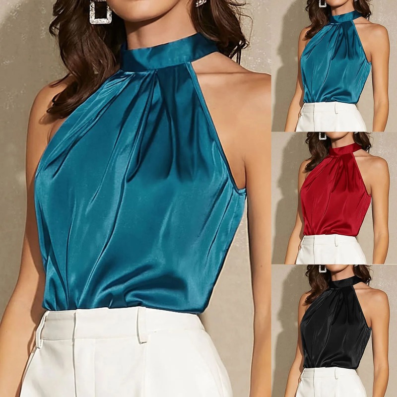 Elegante Satin Neckholder Tank – Summer Clothing Images Bewertung und Preis