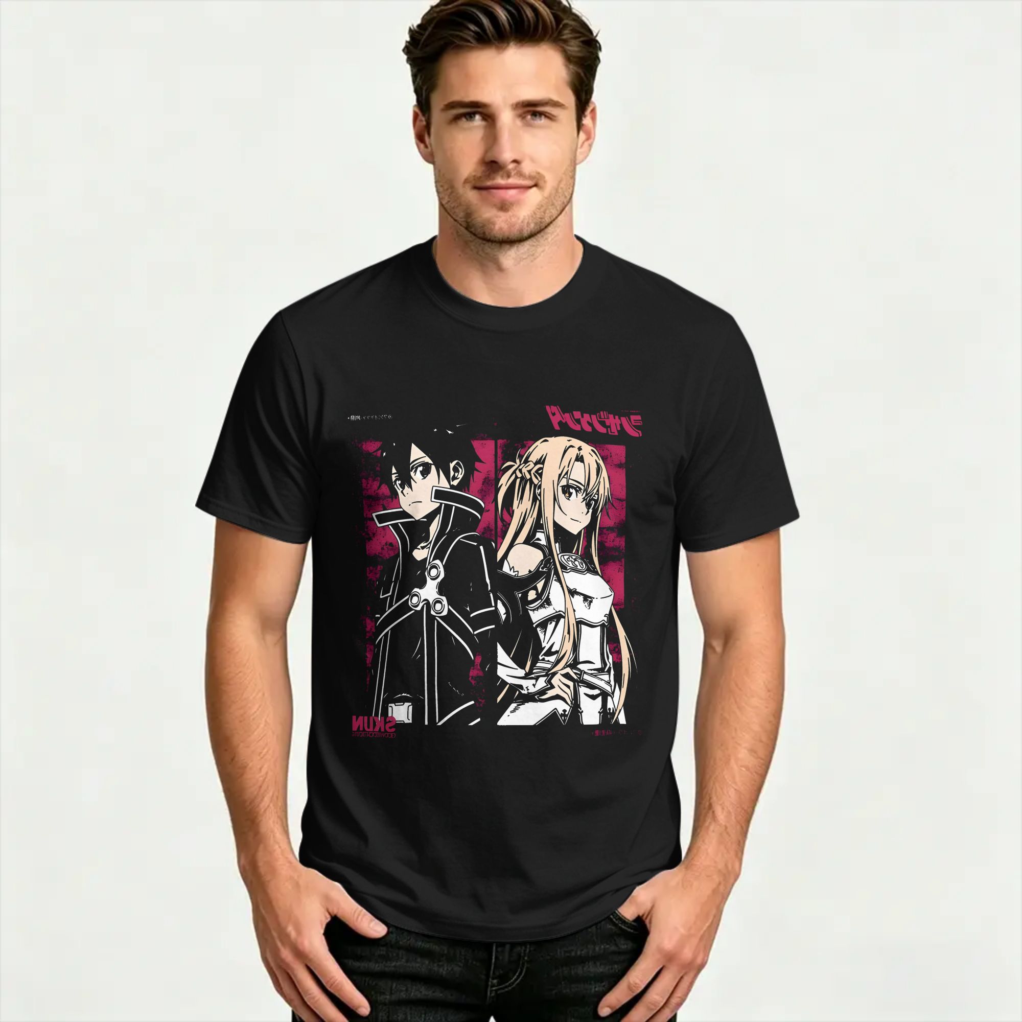 Kirito und Asuna Baumwoll-T-Sh – Summer Clothing Wholesale Bewertung und Preis