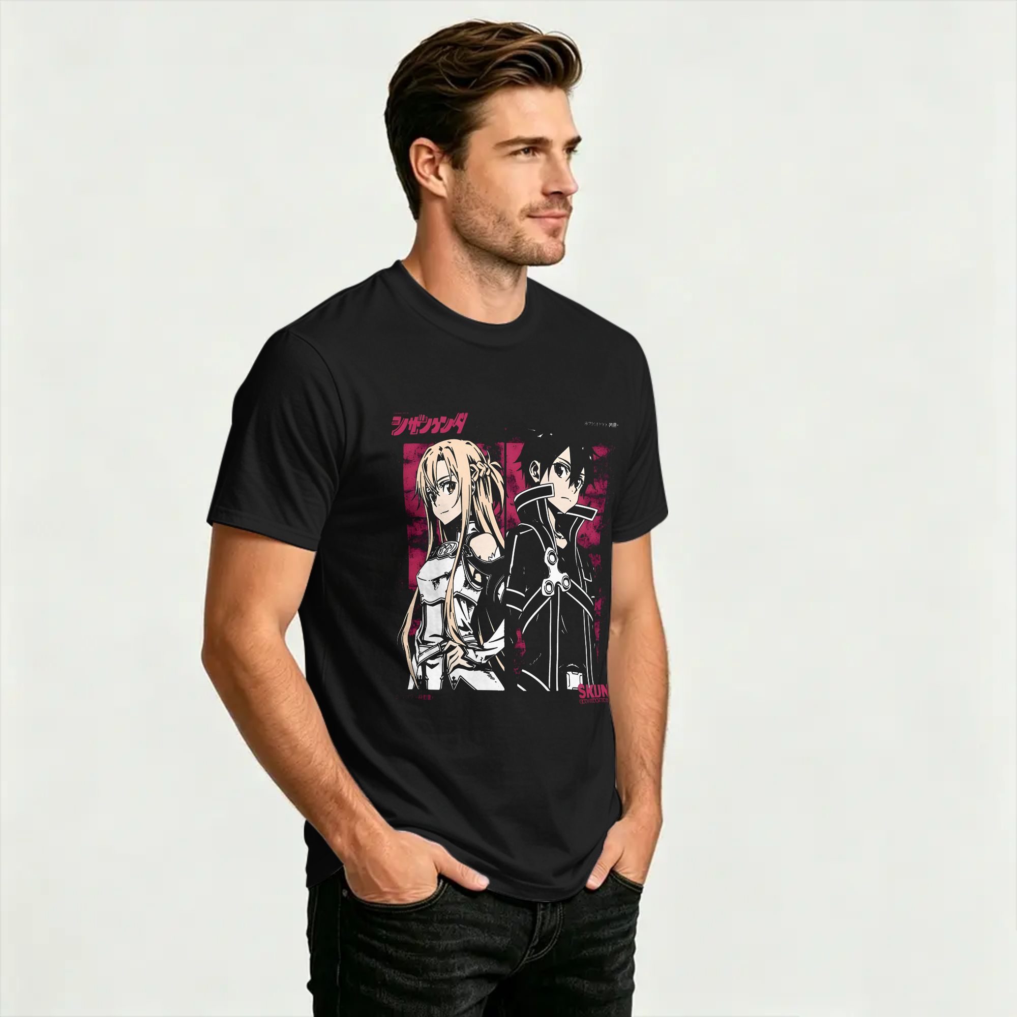 Kirito und Asuna Baumwoll-T-Sh – Summer Clothing Wholesale Bewertung und Preis